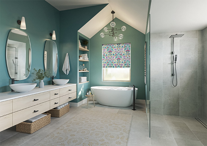 Bangalore Faux Silk, Turquoise - Twist&Fit Roman Blind - Image 6